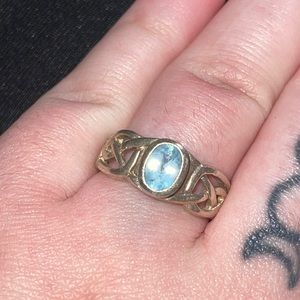 Blue topaz sterling silver rings .925 size 8.5